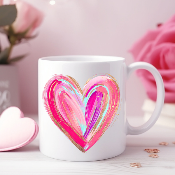 Colorful Brushstroke Heart DTF Heat Transfer