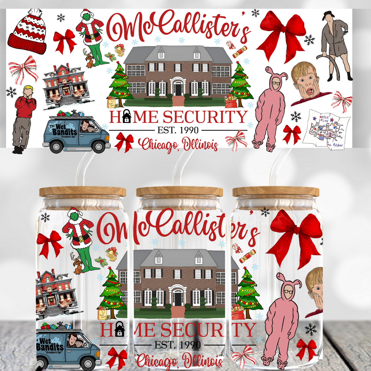 Holiday Home Security UV DTF Transfer