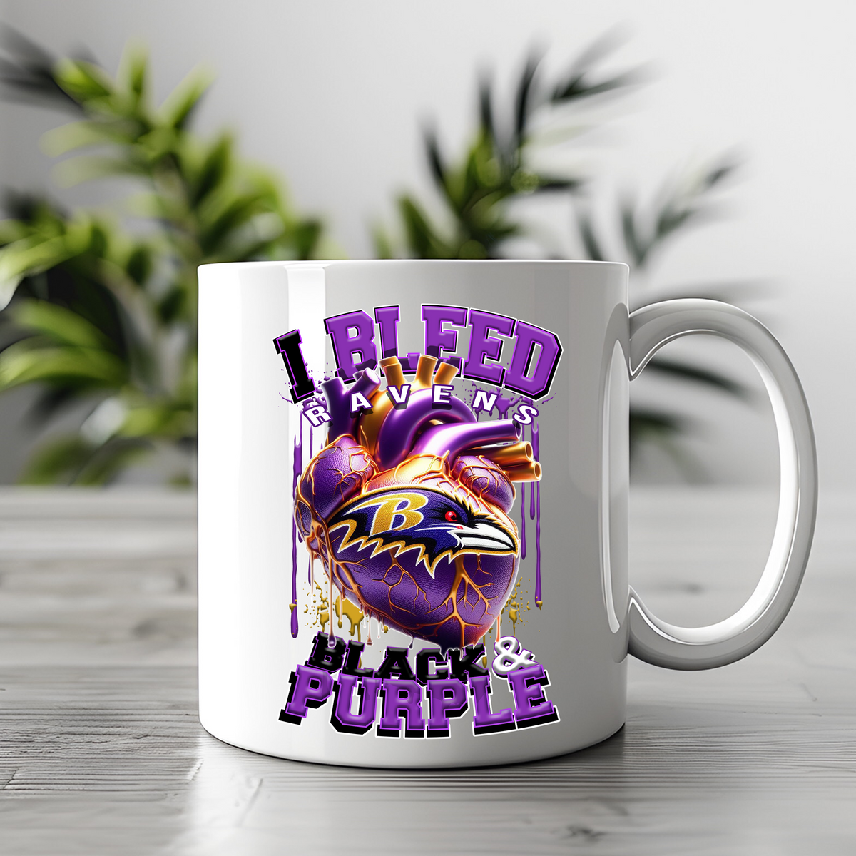 Baltimore Bleed Black and Purple DTF Heat Transfer