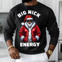 Big Nick Energy DTF Transfer – Black Santa Design White