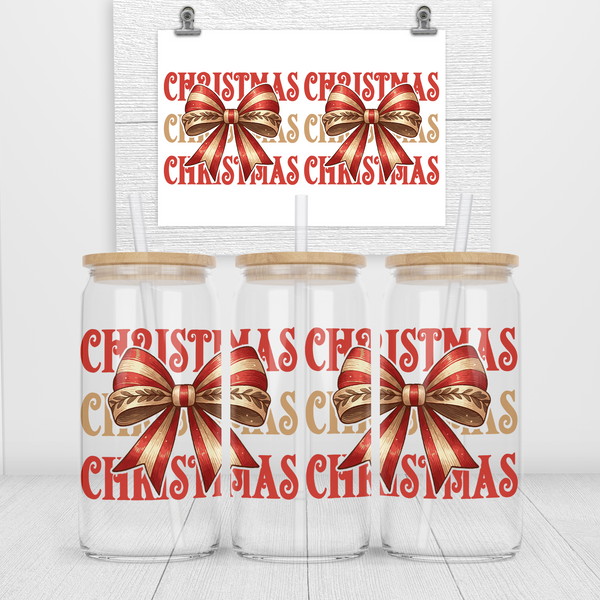 Christmas Repeat Bows UV DTF Transfer