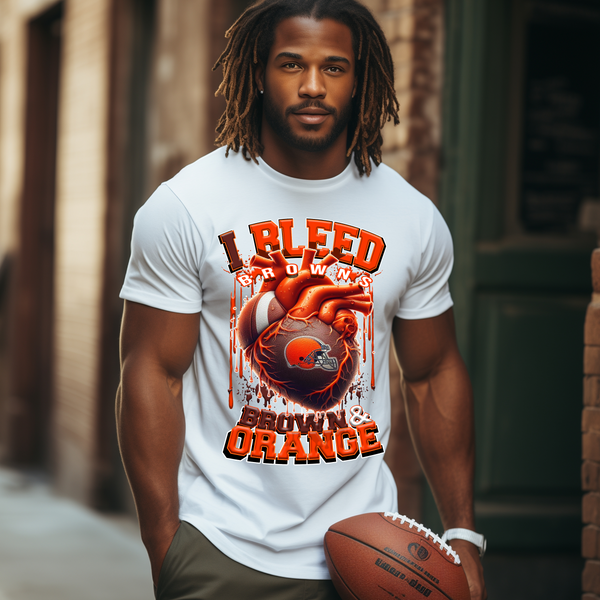 Cleveland Bleed Orange and Brown DTF Heat Transfer