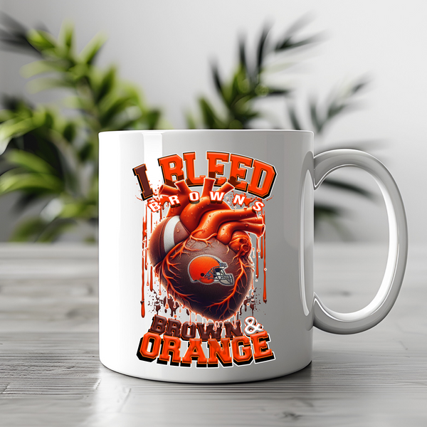 Cleveland Bleed Orange and Brown DTF Heat Transfer