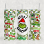 Drink Up Checkered Mean Green 20oz Sublimation Tumbler Transfer