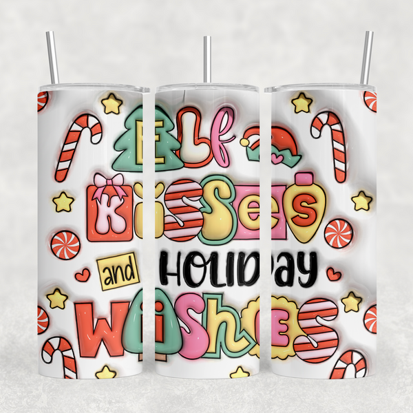 Elf Kisses Inflated Look 20oz Sublimation Tumbler Transfer