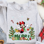 Girl Mouse Merry Christmas Trees and Ornaments DTF Heat Transfer