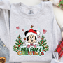 Girl Mouse Merry Christmas Trees DTF Heat Transfer