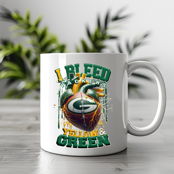 Green Bay Bleed Yellow and Green DTF Heat Transfer