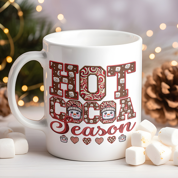 Hot Cocoa Season Faux Embroidery DTF Heat Transfer