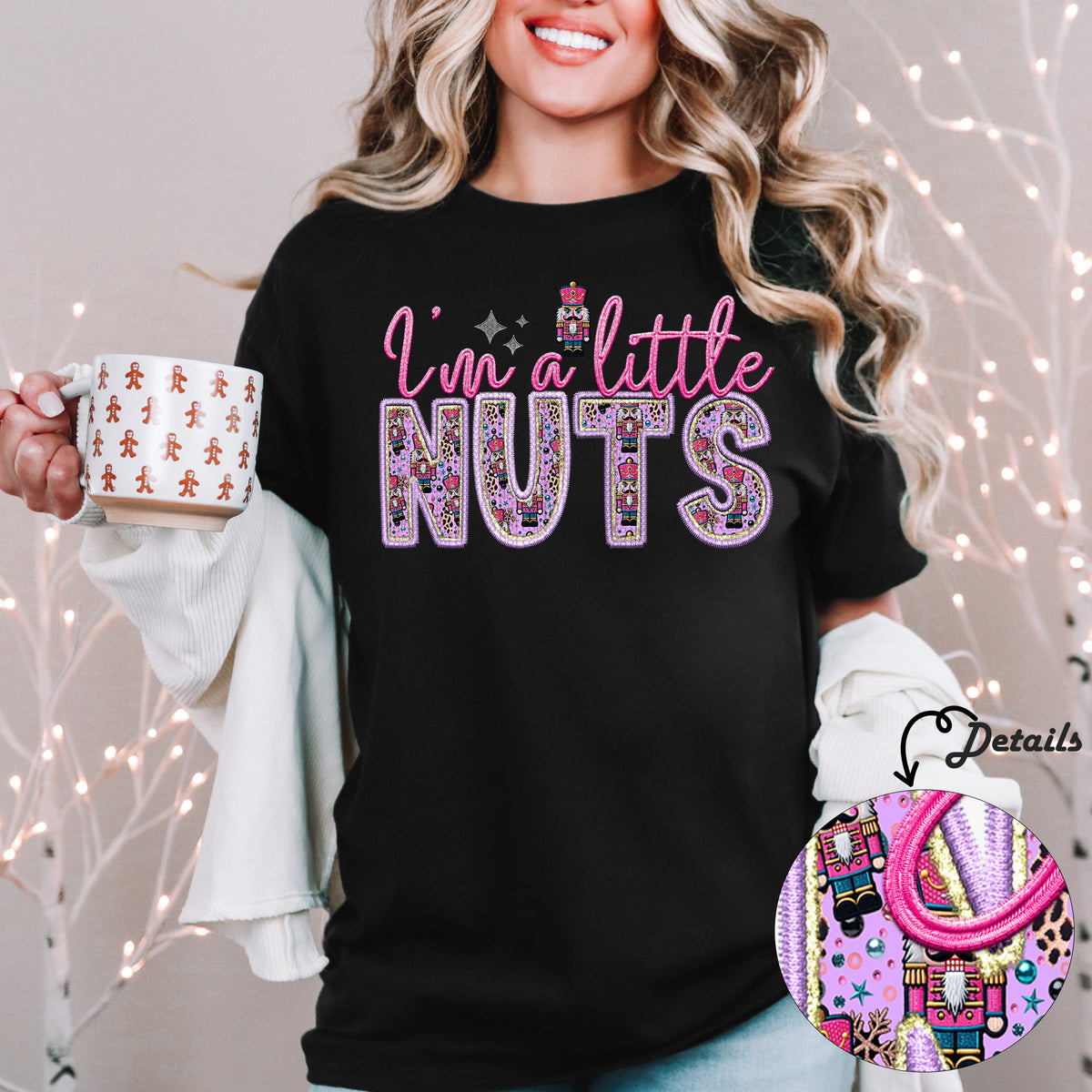 Little Nuts Faux Embroidery DTF Heat Transfer