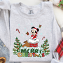 Merry Christmas Girl Mouse Chimney and Trees DTF Heat Transfer