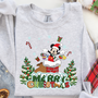 Merry Christmas Santa Boy Mouse Chimney and Trees DTF Heat Transfer