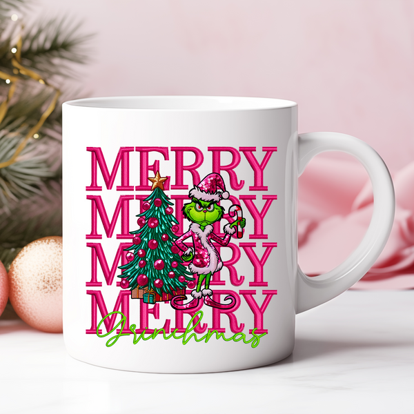 Merry Greenmas Faux Embroidery DTF Heat Transfer