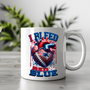 New England Bleed Red and Blue UV DTF Transfer