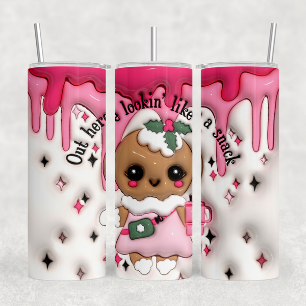 Out Here Looking Gingerbread Inflated Look 20oz Sublimation Tumbler Transfer