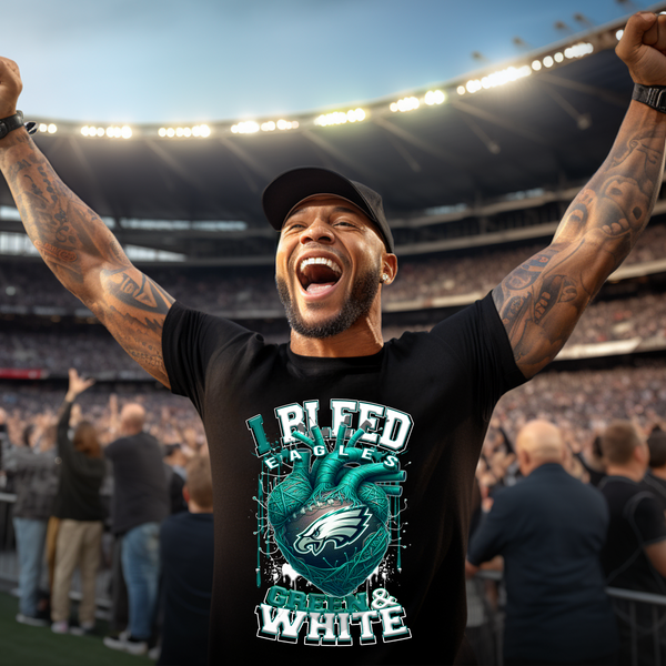 Philadelphia Bleed Green and White DTF Heat Transfer