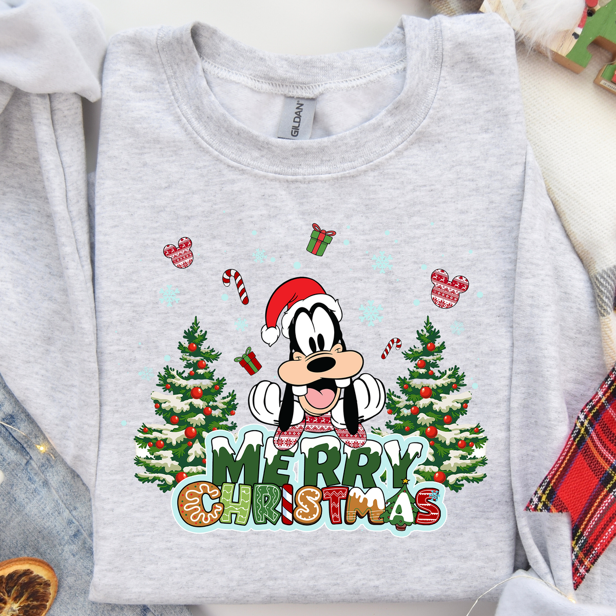 Silly Dog Merry Christmas Trees DTF Heat Transfer