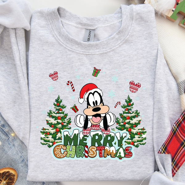 Silly Dog Merry Christmas Trees DTF Heat Transfer