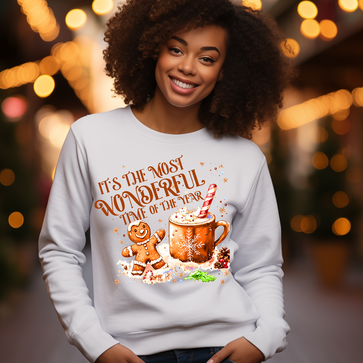 Wonderful Time Gingerbread Hot Cocoa Sublimation Transfer