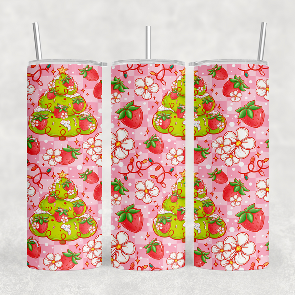 Berry Christmas Tree 20oz Sublimation Tumbler Transfer