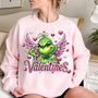 Grinchy Valentines Faux Rhinestone DTF Heat Transfer