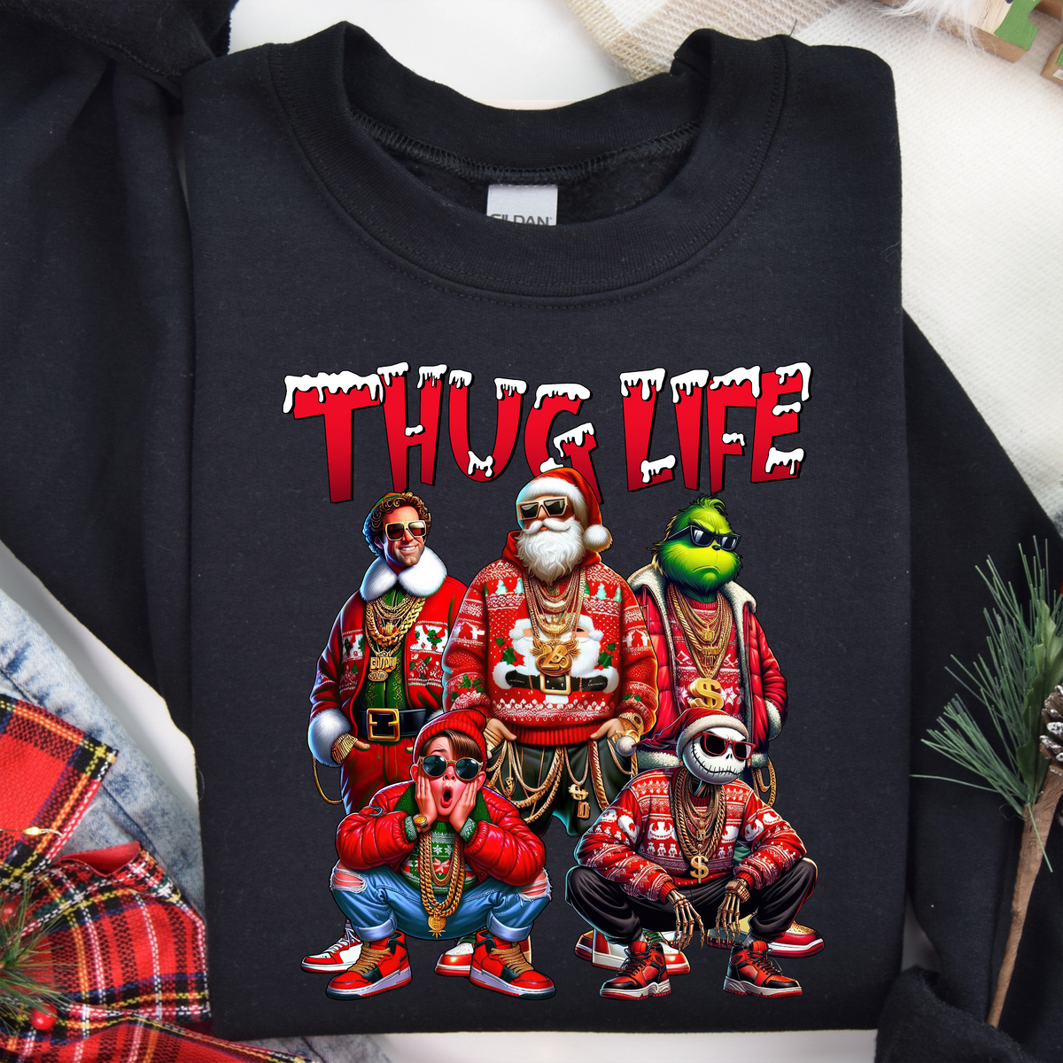 Thug Life Christmas Characters DTF Heat Transfer