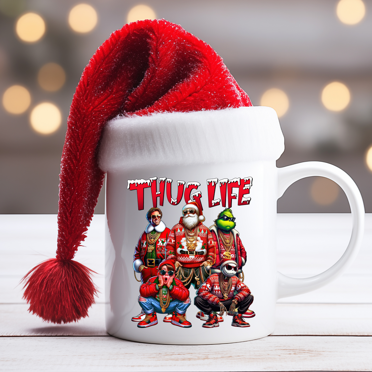 Thug Life Christmas Characters DTF Heat Transfer